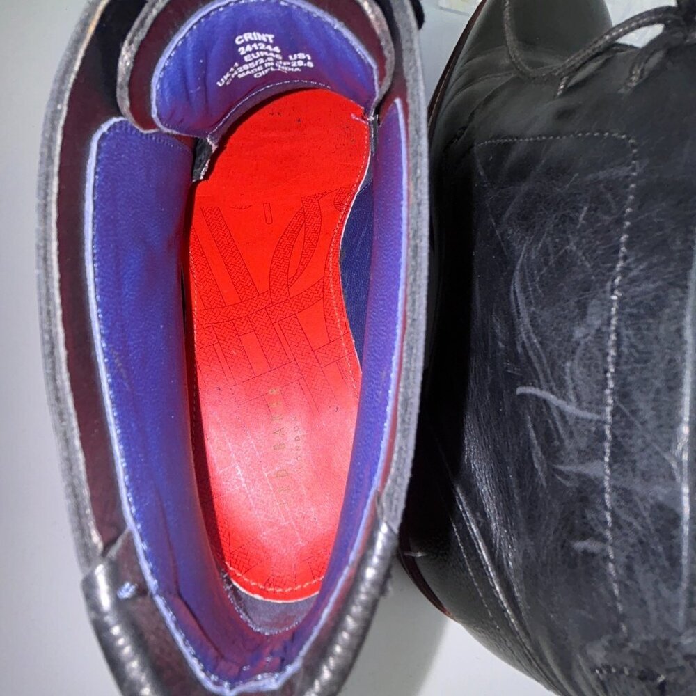 Ted Baker Crint Leather Chukka Boot Black Red Stitching Size EU45, US 12 - Picture 14 of 16